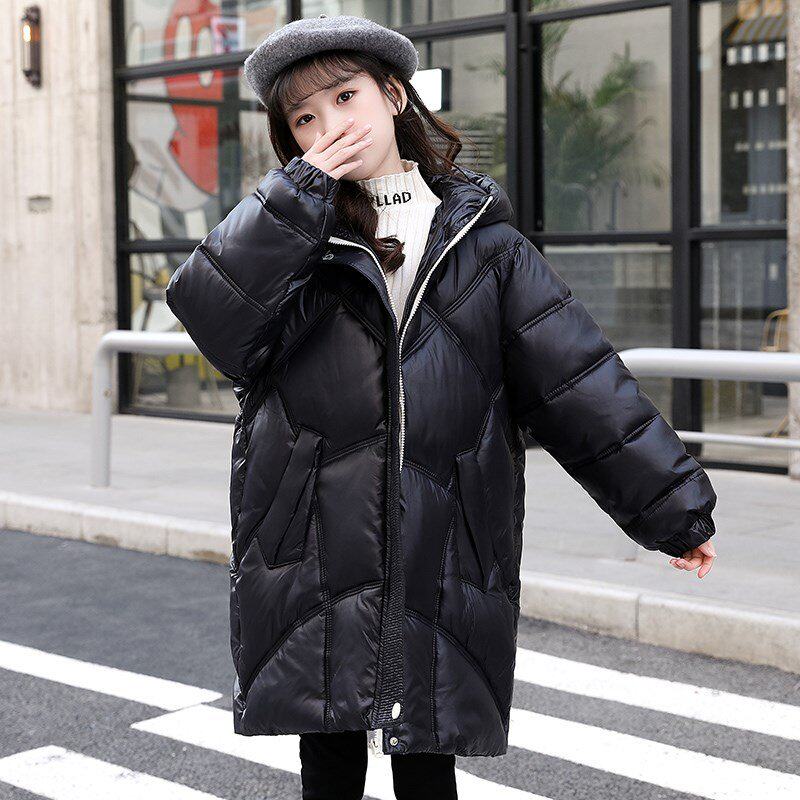 女童冬装棉袄2020年新款儿童洋气冬季加厚中长款棉衣大童羽绒棉服