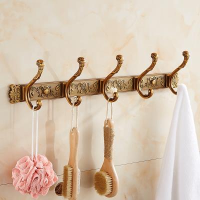 仿古免打孔衣钩欧式排钩挂衣钩墙壁壁挂衣架衣帽钩门后衣服66挂钩