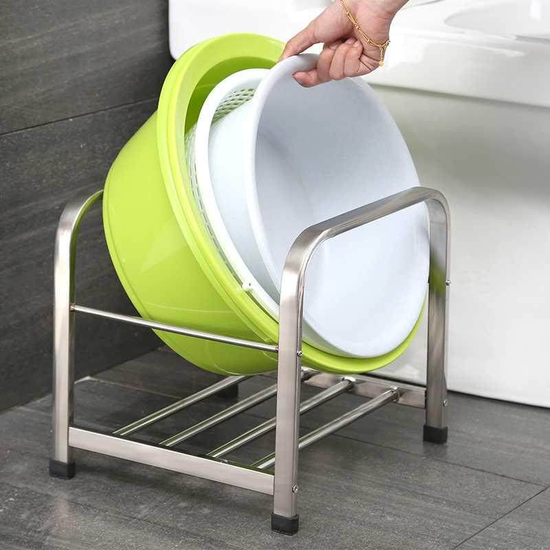 脸盆架不锈钢卫生间落纳放盆架置物洗澡厨房地式盆架子洗脸浴室收