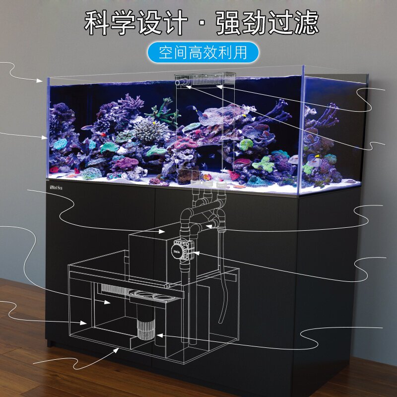 以色列红海鱼缸reefer豪华大型spslps海水水缸全套桌面缸