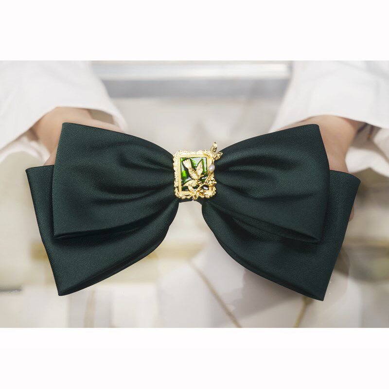 财达铂思轻奢发饰品复古浮雕飞鸟蝴蝶结新娘发夹耳机绕线器