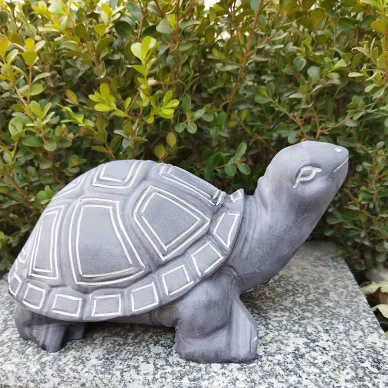 乌龟石头摆件石雕风水青石雕刻动物鱼池景观石雕