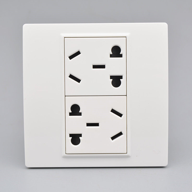 香槟色三眼插座热水器空调16a二三三孔10a洗衣机开关插座套装