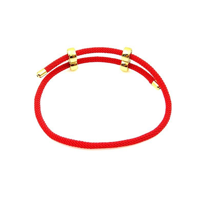 八字扣粗3毫钛钢8字红绳手链双股推拉创意手链