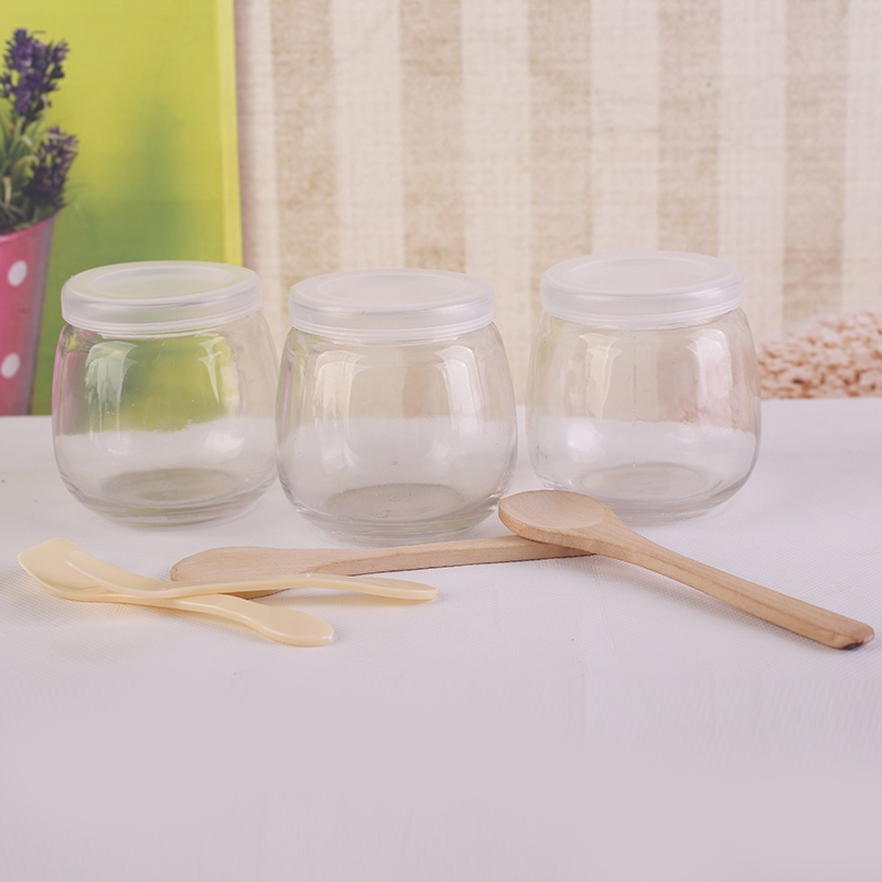 新款圆形16只布丁玻璃果冻酸奶杯子盖子耐高温其它烘焙器具