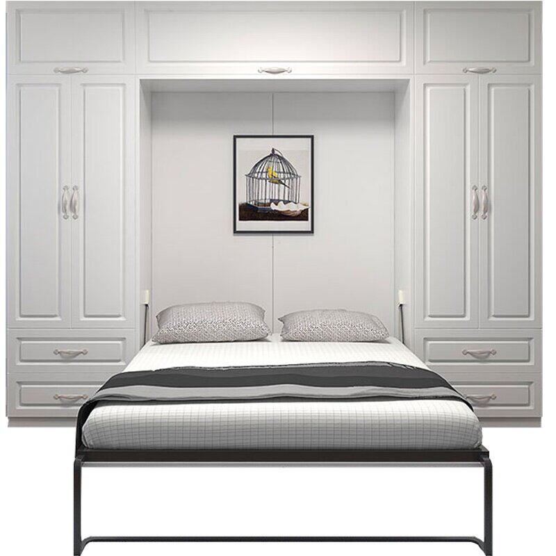 多功能隐形衣柜隐藏竖翻收纳壁挂折叠衣帽间床储定制整体衣帽间