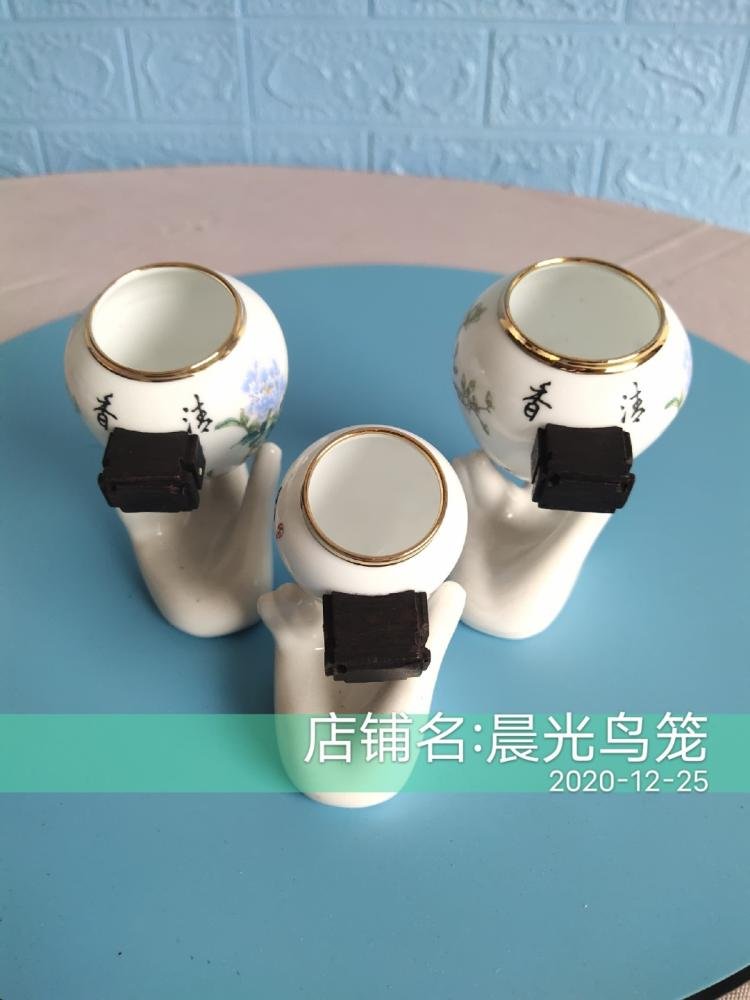 金口松鹤迎春景德镇陶瓷画眉画眉鸟鸟食鸡心杯广笼川喂食器