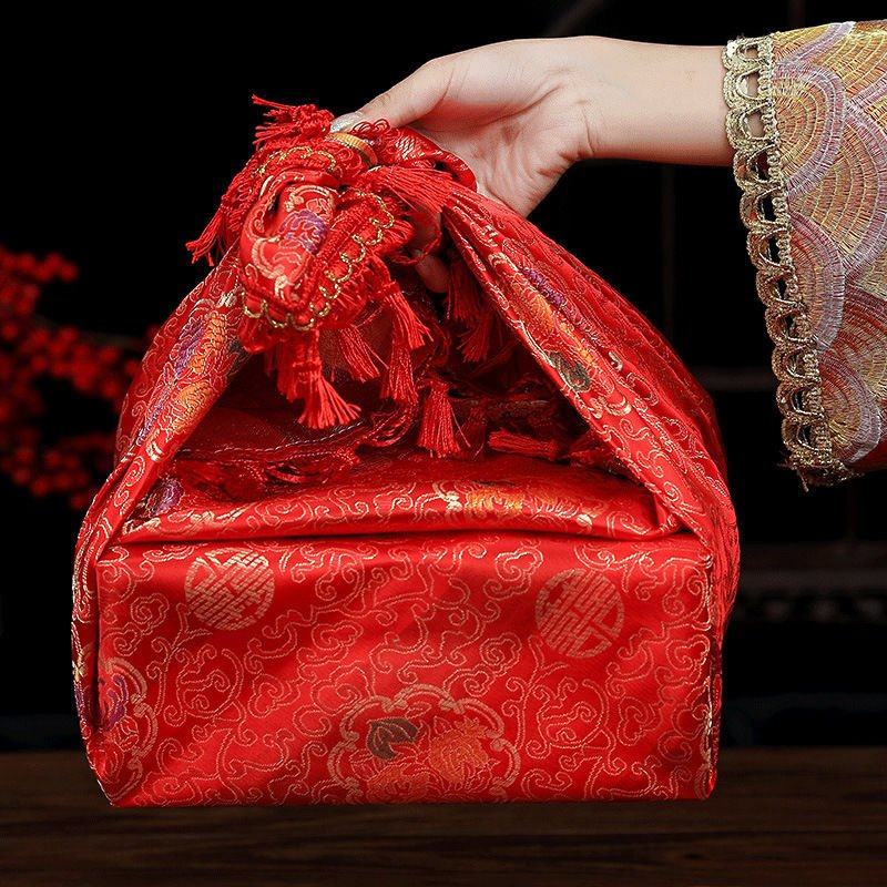 包袱皮女方新娘陪嫁嫁妆龙凤红包裹布包袱皮娘家婚庆用品结婚用品