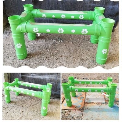 pvc水管水平面种花腿式鱼缸管道客厅条纹台子鱼缸