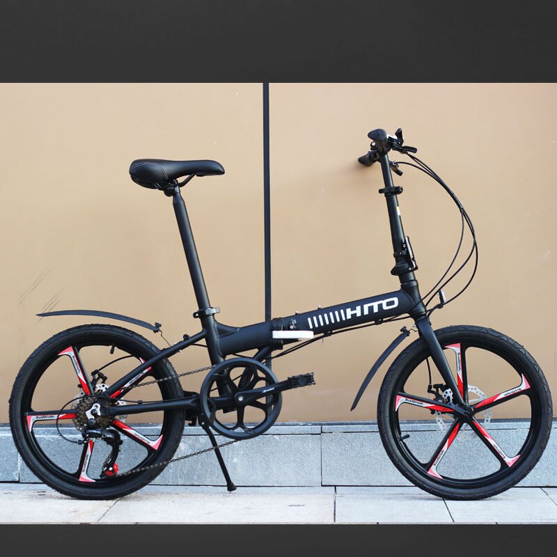 hito品牌22寸折叠自行车超轻便携碟刹变速成人折叠自行车