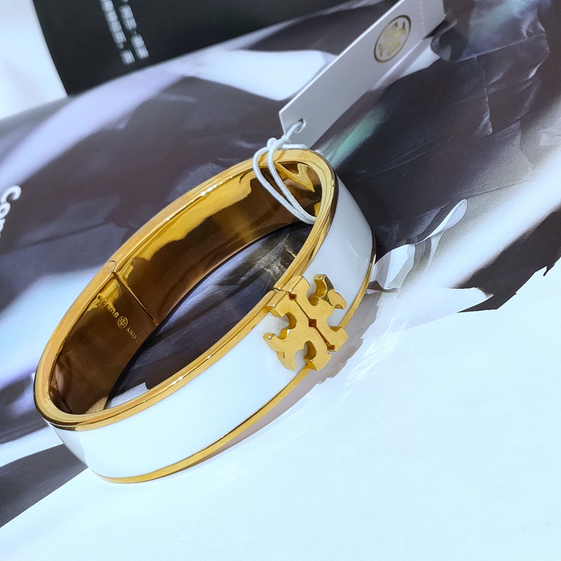 toryburch手环托里伯奇珐琅拼接树脂花型小锁手镯