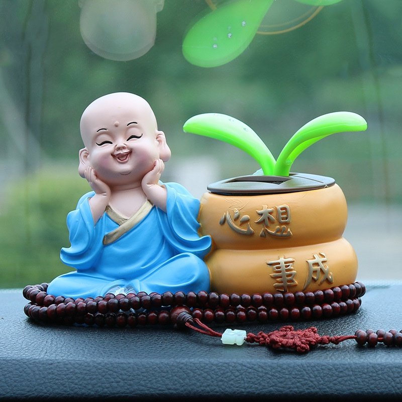 创意汽车摆件车内装饰品车载香水可爱小沙弥呆摆件