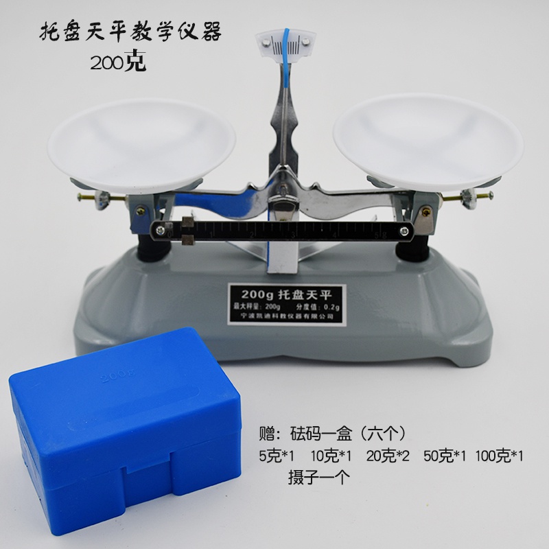 天平托盘砝码教学仪器200g500g机械物理器材实验室天平