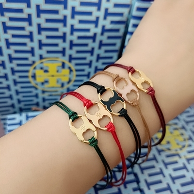 toryburch欧美风手工编织双子座幸运红绳可调调节情侣手链