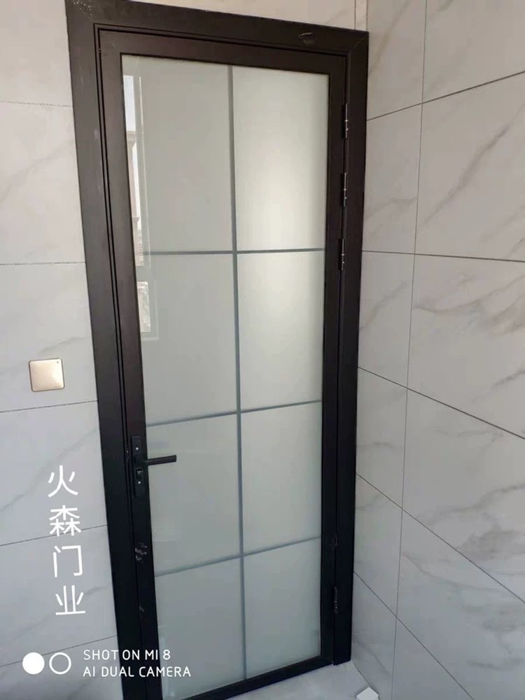 室内定制铝镁钛合金厕所门厨房门卫生间卫浴门双层钢化玻璃平开门
