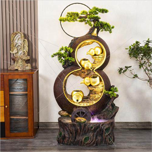 葫芦流水生财喷泉摆件循环环水客厅办公室假山装饰摆件