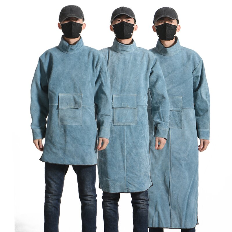 电焊工牛皮耐磨隔热防烫耐高温防护衣反穿衣焊工围裙氩弧焊工作服