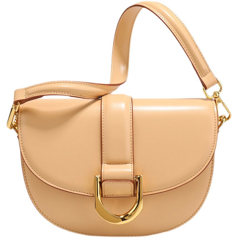 hanguer&ck 百搭简约风 牛皮半圆马鞍包小包包女高级感斜挎包