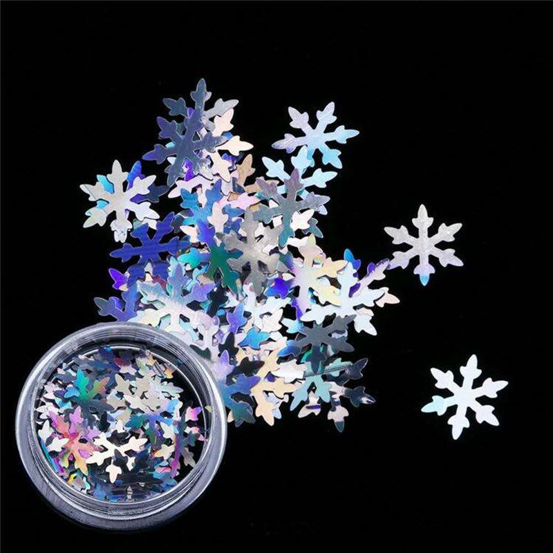 1kg8mm镭射银雪雪花亮片软款环保材质无毒亮片