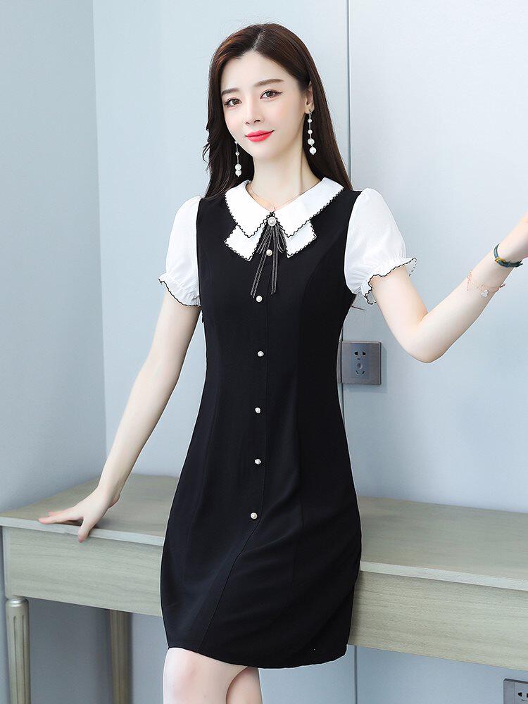 小个子搭配夏装显高矮个子女装穿搭大码收腰轻熟风连衣裙女夏150