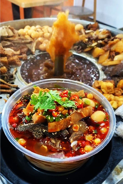 喷泉牛杂锅设备机器商用摆摊移动山东网红港式汤炉