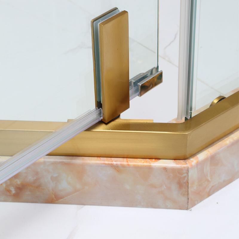 不锈钢钻石型淋浴房钛金金色拉丝干湿分离卫生间玻璃整体淋浴房