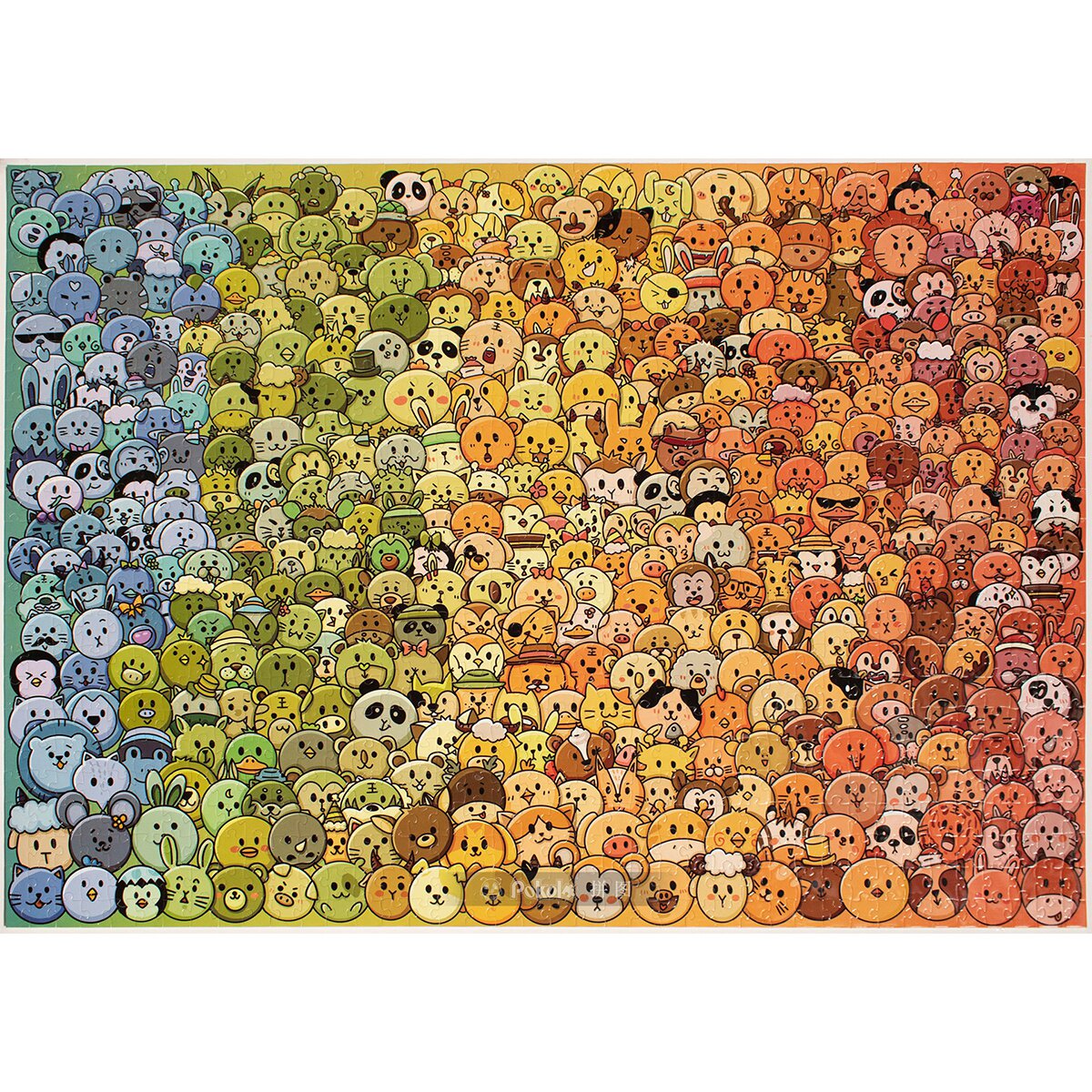 彩虹玩具减压10级高难度超高7色1000片萌动拼图拼图