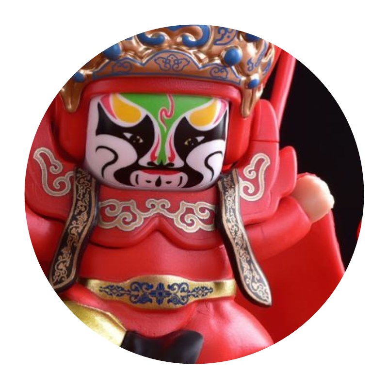 玩具神器灯光关公脸谱男孩自动变脸娃摇摆同跳脸谱