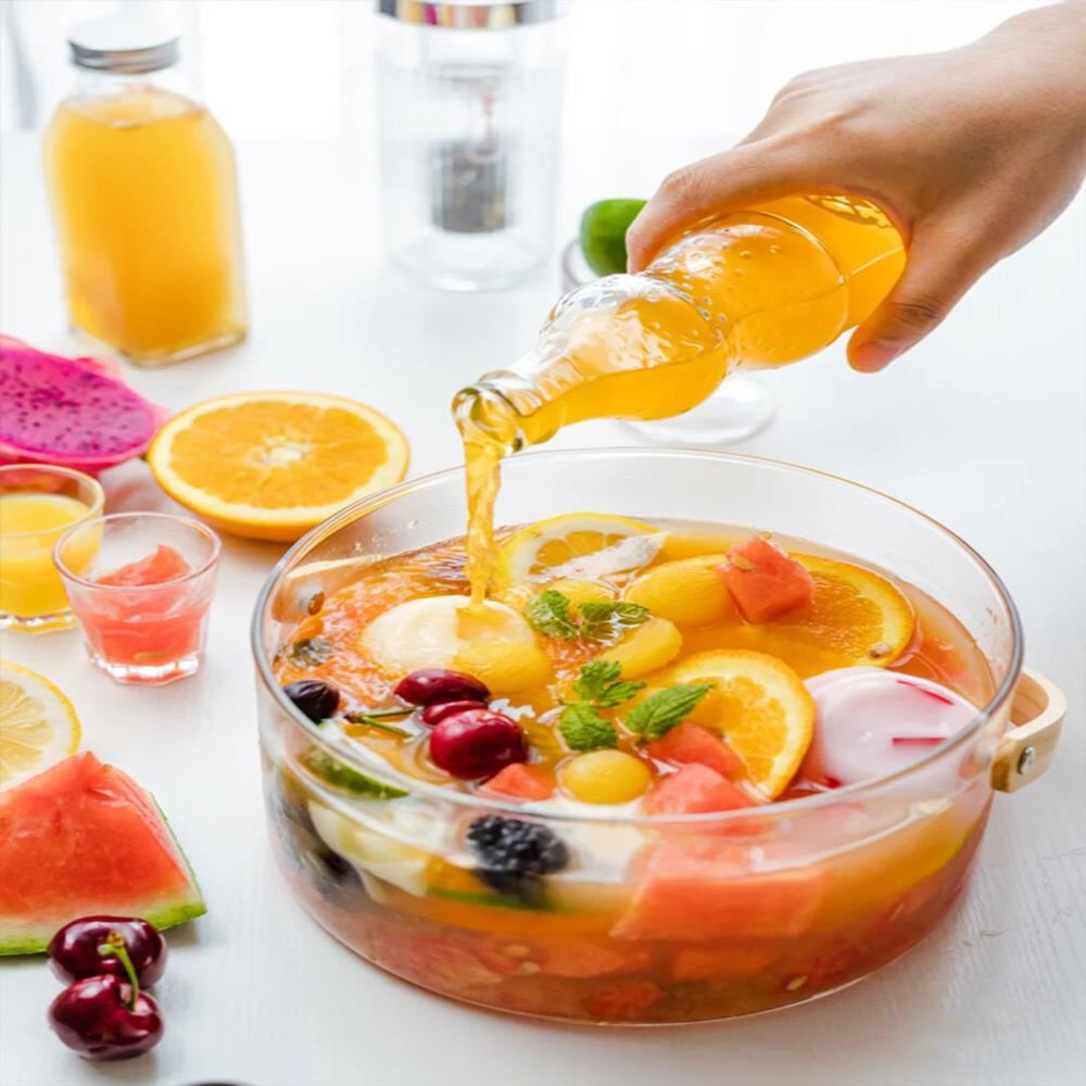 水果玻璃茶桶快乐网红冰桶透明果茶手提水果篮冰桶