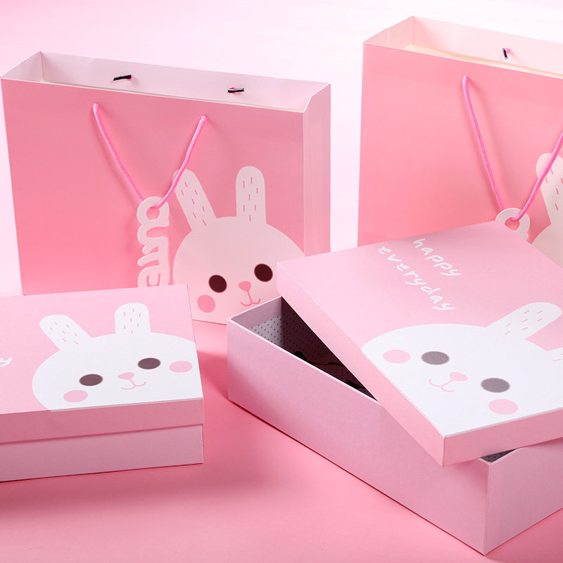 儿童卡通礼盒可爱长方形大号零食生日小礼礼物糖盒