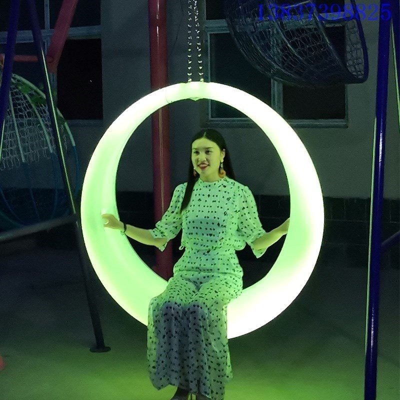 发光月亮秋千吊椅浪漫月牙防水夜晚庭院灯吊床秋千