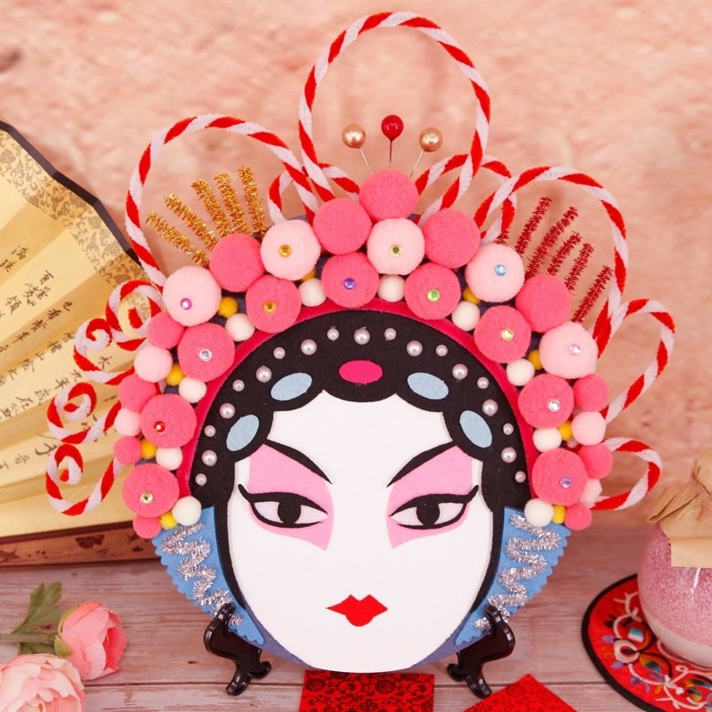 脸谱精致手工diy挂饰精美摆设角色戏曲diy手工创意粘贴类