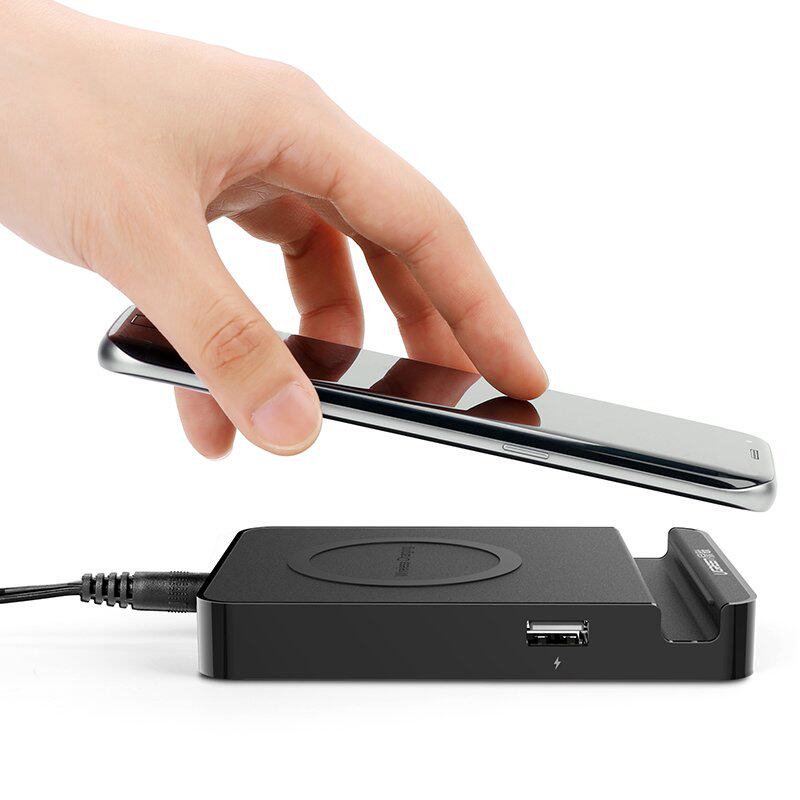 qi认证三星s6edge s7s8s8plusnote5无线充电器带双金属盒