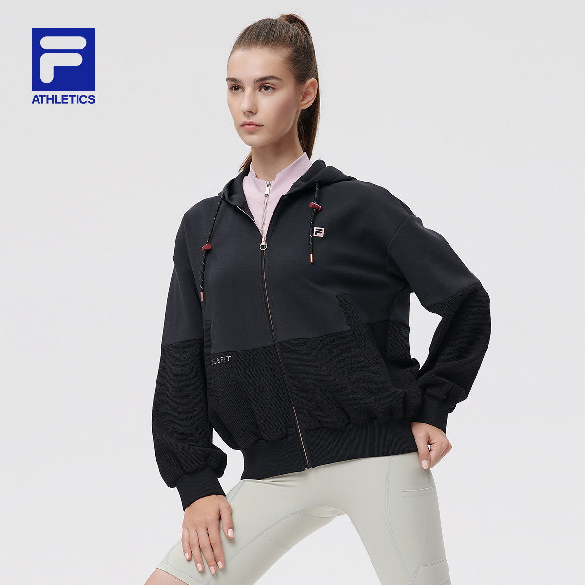 江疏影同款filaathletics斐乐女子外套2021秋冬季运动上衣