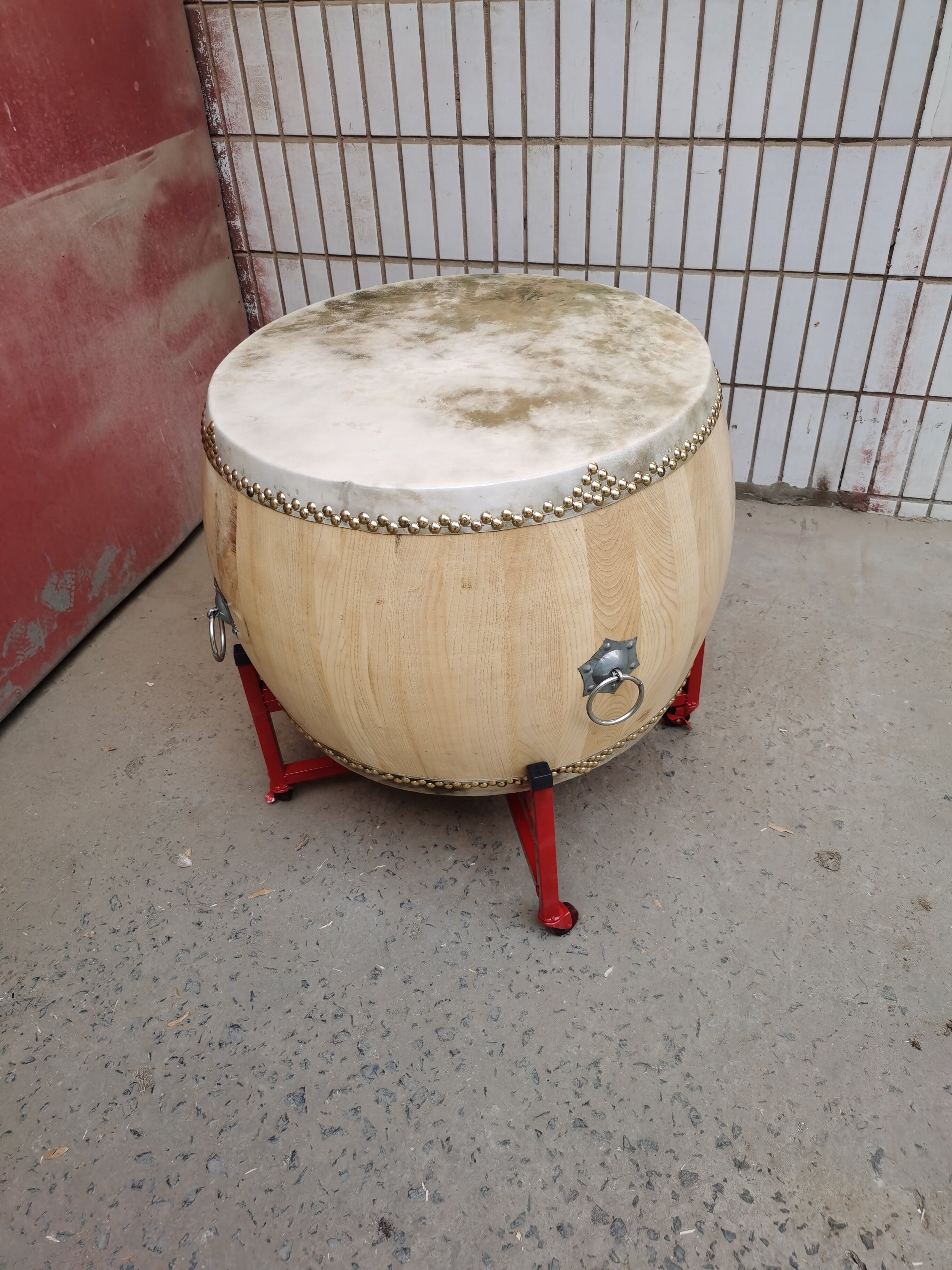 牛皮正宗战鼓道士寺院大鼓堂鼓锣鼓白茬鼓黄牛皮战鼓