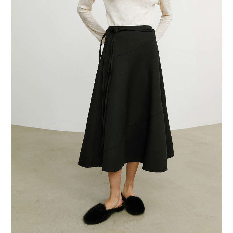 infftru秋冬新品独家定制混纺羊毛不规则半身裙女半身裙