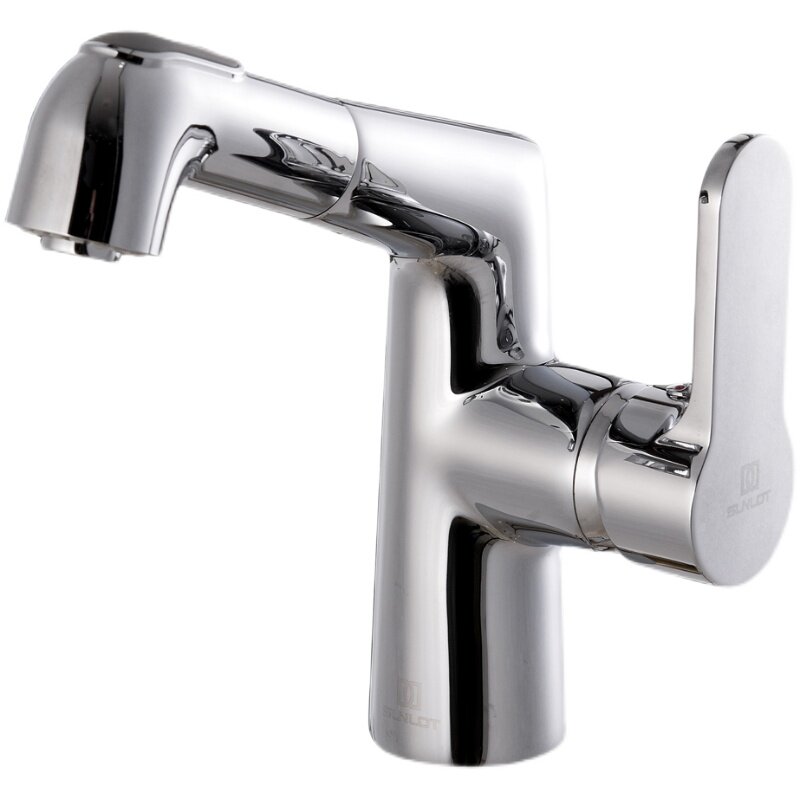 申鹭达面盆龙头抽拉黑色镀铬冷热冷热水水龙头ld15670面盆龙头