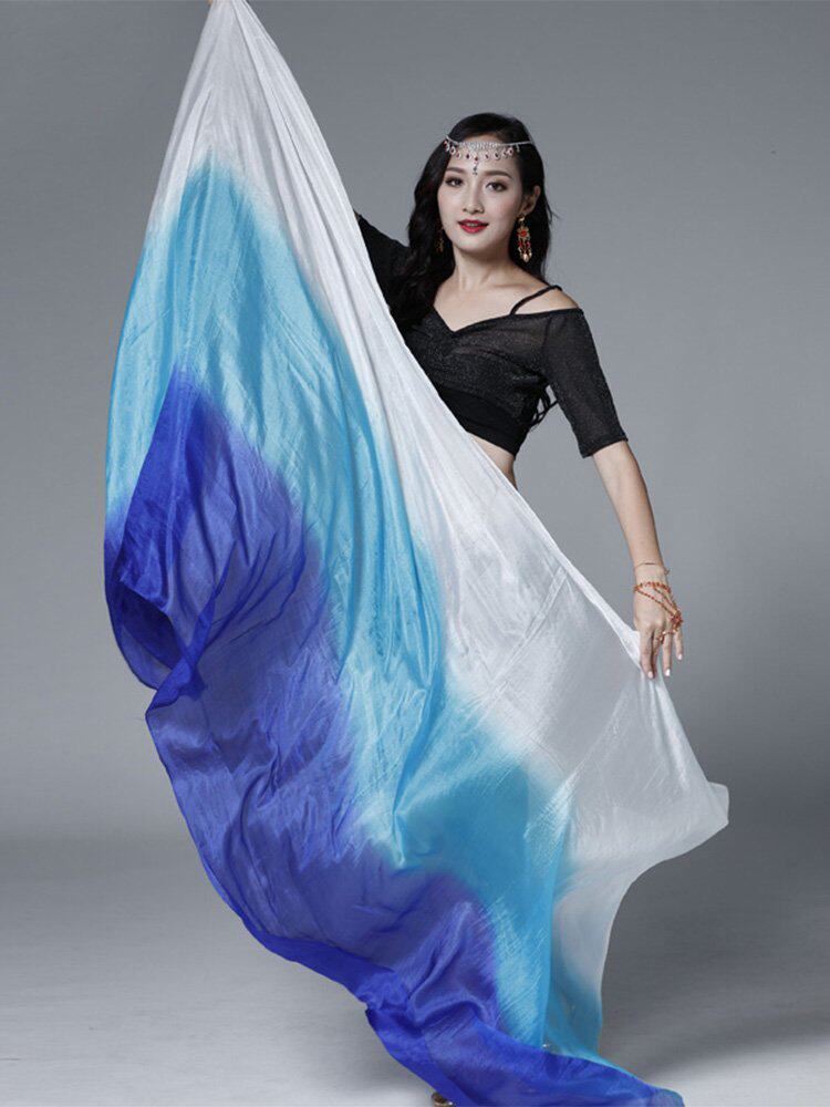 纱巾肚皮舞蹈裹裙渐变变色印度跳舞用的丝巾肚皮舞配饰