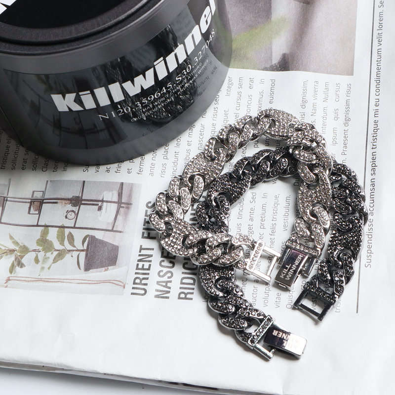 2021新款killwinner回到未来手链嘻哈古巴项链镶钻手链