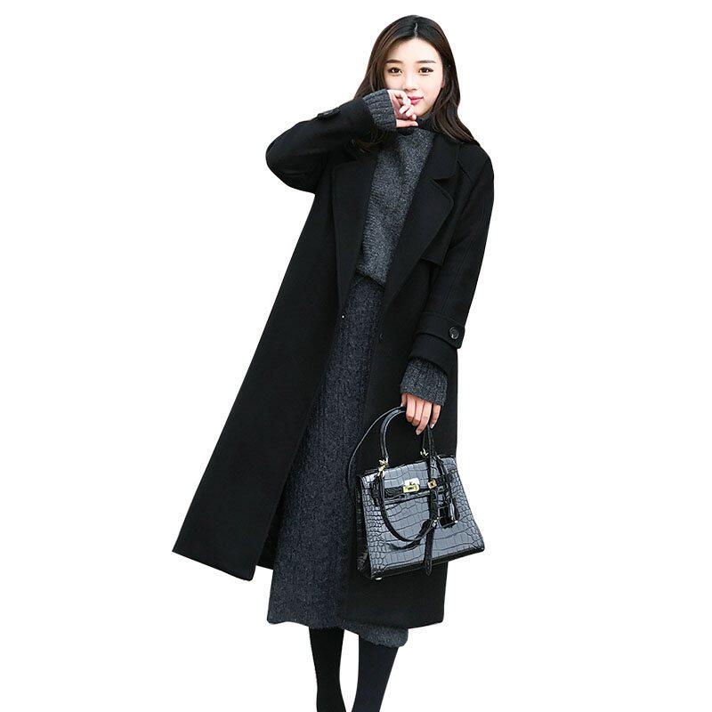 毛呢大衣女2020秋冬新款韩版毛呢外套冬装加厚中长款过膝呢子大衣