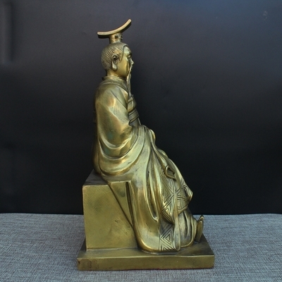 八卦祖师文王摆件纯铜后天神像家居师爷坐像摆件
