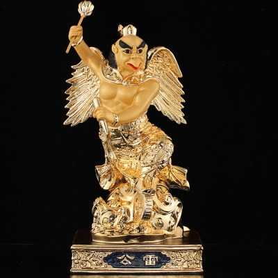 神像风神供奉道教雷震子电母雷公雨伯台湾铜鎏摆件
