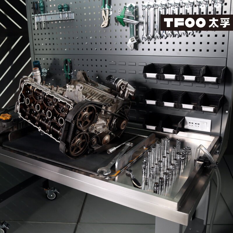 维修发动机维修工工作台不锈不锈钢钢带围边汽修桌子工作台