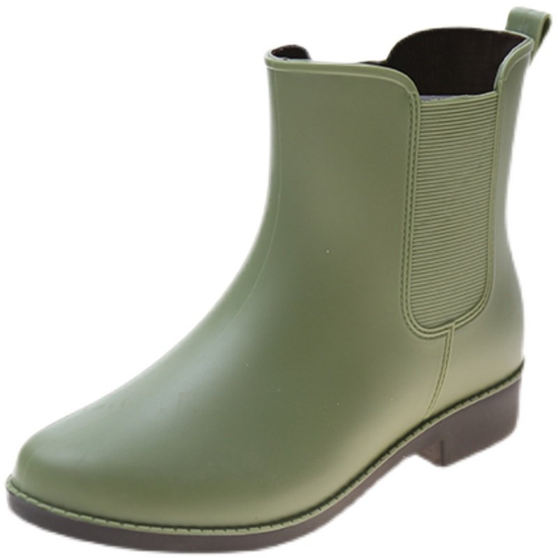 牛油果绿雨靴夏季时尚户外胶鞋女短筒韩版防雨鞋雨鞋