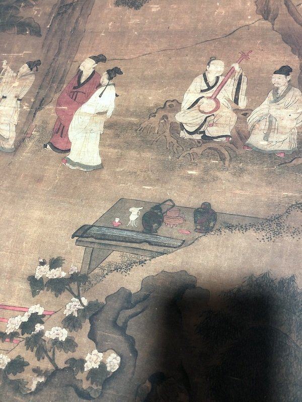 明仇英雅园聚会山水画长卷国画微喷古代名画复制品国画