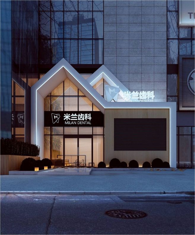 设计店铺门头效果图实体美容院服装服装店店面门面2d