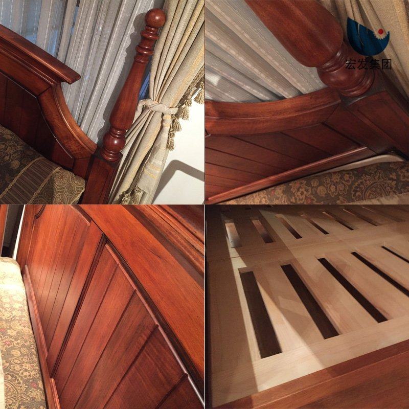 实木木床美式宏发实木家具奥古古曼1602实木床