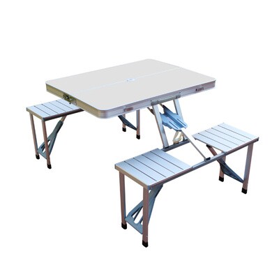 折叠桌椅户外便携式懒体室外连人桌四方可收员工一体式桌椅露天
