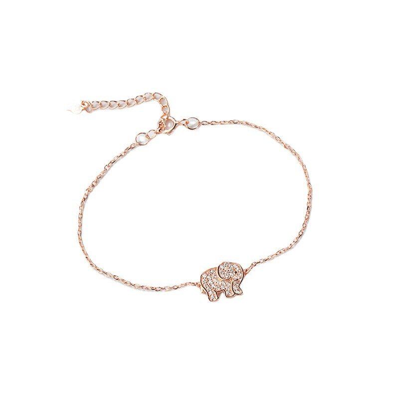 四合懿宝财象手链s925纯银大小萌象清新可爱手链