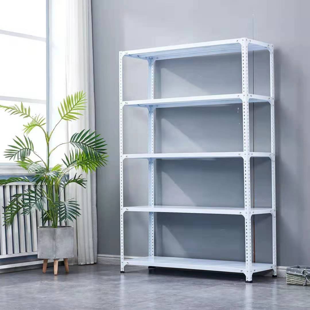 h家用角钢仓储货架展示阳台置物架多层落地白色超市仓库储物铁架